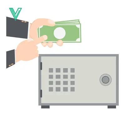 Hands depositing money into a safe symbolizing savings and security