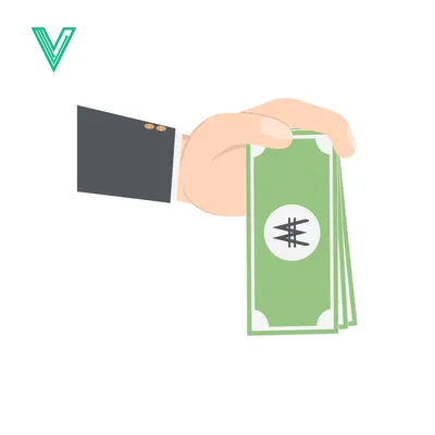 Aset desain premium: Hand holding South Korean Won banknotes financial transaction concept