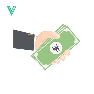 Hand holding South Korean Won currency bills