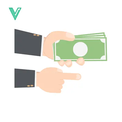 Aset premium populer: Hand giving money to another hand pointing