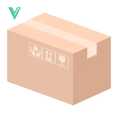 Cardboard Shipping Box with Fragile Symbols