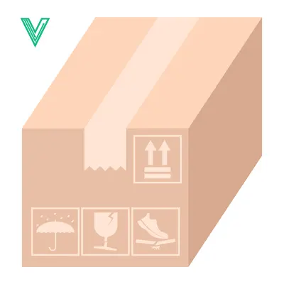 Cardboard Shipping Box with Fragile and Handling Symbols