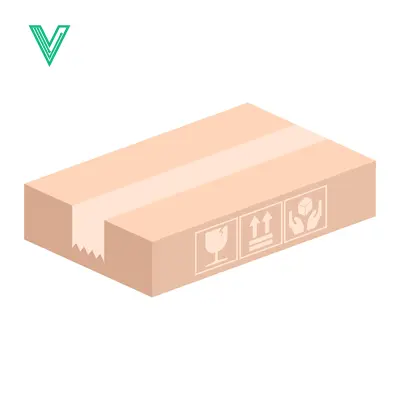 Isometric Cardboard Box with Shipping Symbols