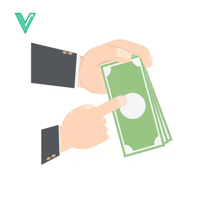 Hand giving money to another hand financial transaction concept