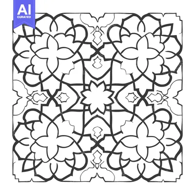 Premium design asset: Abstract Black and White Symmetrical Geometric Pattern