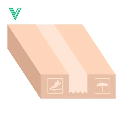 Cardboard Box with Fragile and Keep Dry Symbols