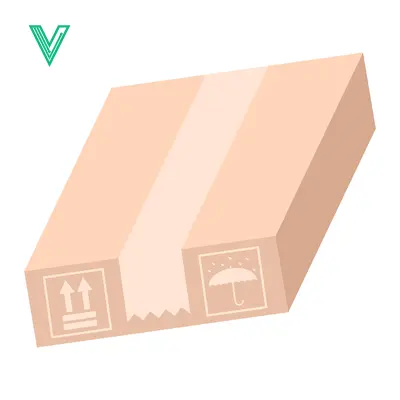 Cardboard Shipping Box with Fragile and This Way Up Symbols