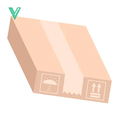 Cardboard Box with Fragile and This Way Up Symbols