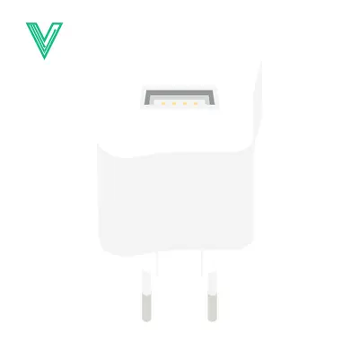 White USB Wall Charger Adapter with European Plug