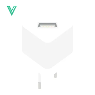 Premium design asset: White USB Power Adapter with Two Pins