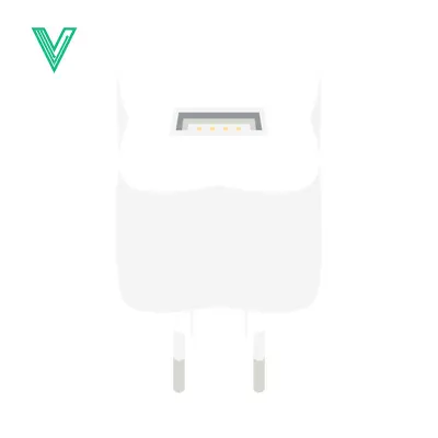 White USB Wall Charger Adapter with Foldable Prongs