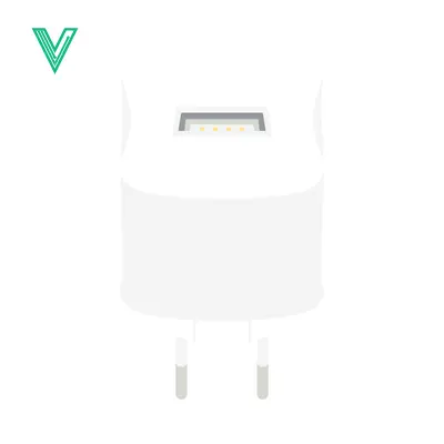 White USB Power Adapter for Charging Devices