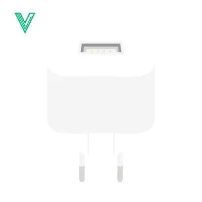White USB Power Adapter with European Plug