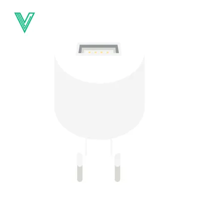 White USB Wall Charger Adapter with Two Pins