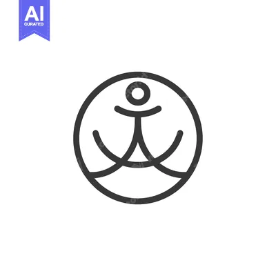 Abstract Circle Logo with Stylized Person and Curves