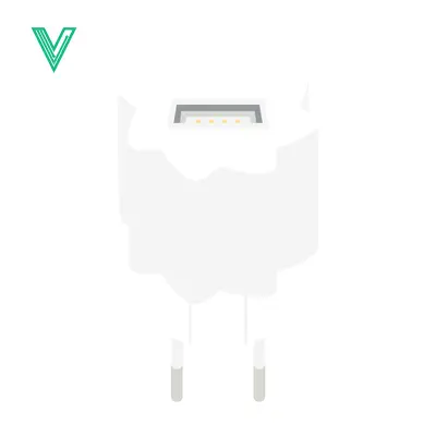 White USB Power Adapter with Two Pins
