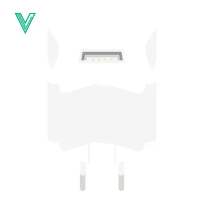 White USB Wall Charger Adapter with Foldable Prongs