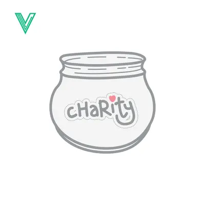 Charity Jar Icon with Heart Symbol