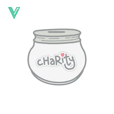 Cute Charity Jar with Heart Icon
