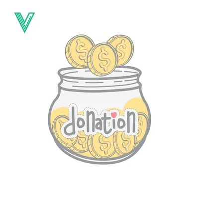 Donation Jar Filled with Coins and Dollar Signs