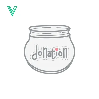 Simple Donation Jar Icon with Heart Detail