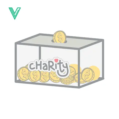 Aset premium populer: Charity Donation Box Filled With Coins