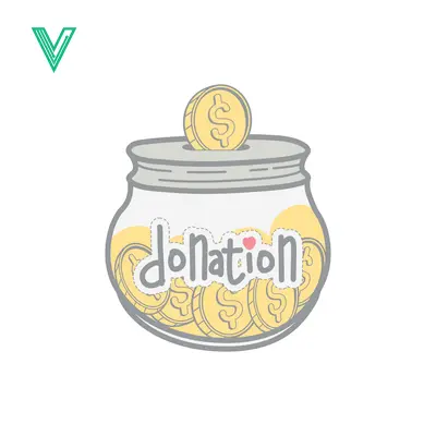Aset desain premium: Illustration of a donation jar filled with coins and the word donation