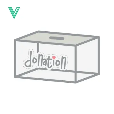 Simple Illustration of a Donation Box with the Word Donation Written on It