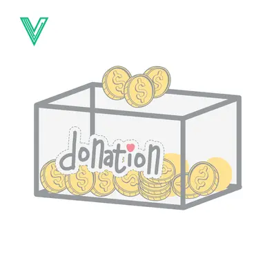 Aset premium populer: Clear Donation Box Filled with Coins and Word Donation