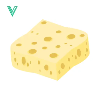 Aset desain premium: A delicious piece of Swiss cheese with holes isolated on a white background