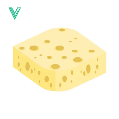 A slice of Swiss cheese with holes isolated on a white background