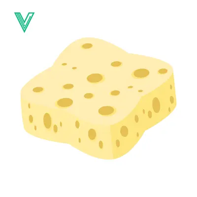 A slice of Swiss cheese with holes