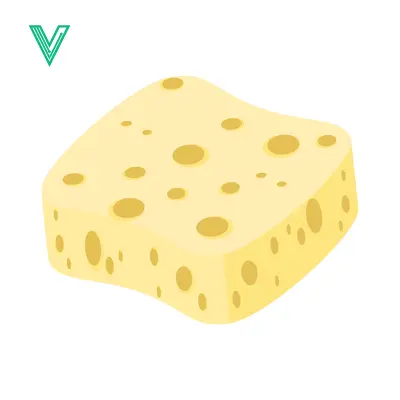 A piece of Swiss cheese with holes isolated on a white background