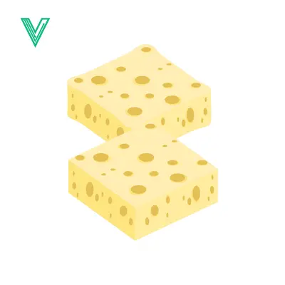 Aset desain premium: Two Cubes of Swiss Cheese Isolated on White Background