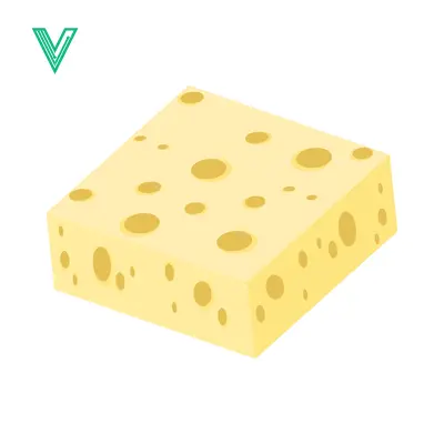 A block of Swiss cheese with holes isolated on a white background