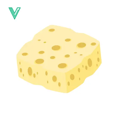 A slice of Swiss cheese with holes