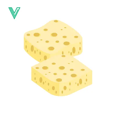 Two Yellow Sponges for Cleaning and Washing