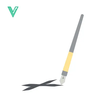 Illustration of a paintbrush creating a black mark on a white background