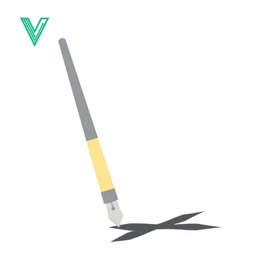 A paintbrush drawing an X mark on a white background