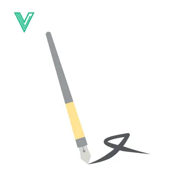 A paintbrush creating a black stroke on a white background