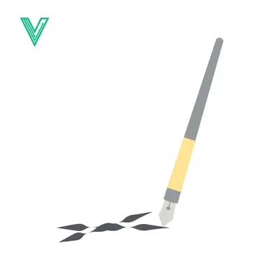 Illustration of a Fountain Pen Drawing Lines on a White Background