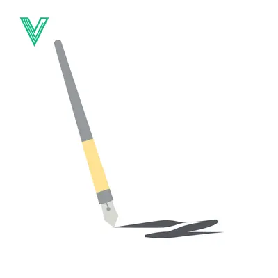 A minimalist illustration of a calligraphy pen drawing a dark line on a white background