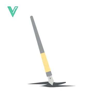 Stylized Illustration of a Fountain Pen Writing on a Surface