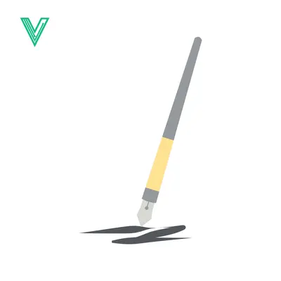 Minimalist Illustration of a Paintbrush Drawing a Line