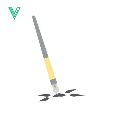 Minimalist Illustration of a Paintbrush Creating Geometric Shapes