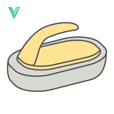 Stylized Illustration of a Yellow and Gray Scrub Brush