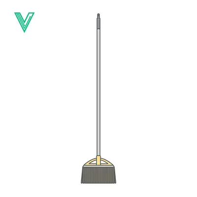 Simple illustration of a dustpan and broom set