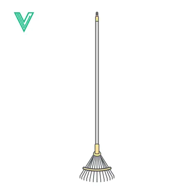 Illustration of a Garden Leaf Rake Tool