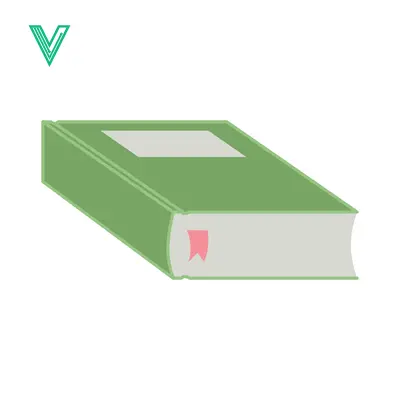 Green Book with Pink Bookmark Isolated on White Background