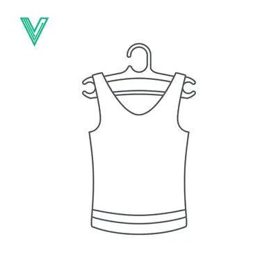 Simple Line Drawing of a Sleeveless Tank Top on a Hanger